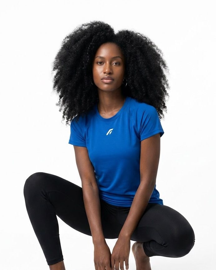 FYYTR Contour Cap Tee in royal blue