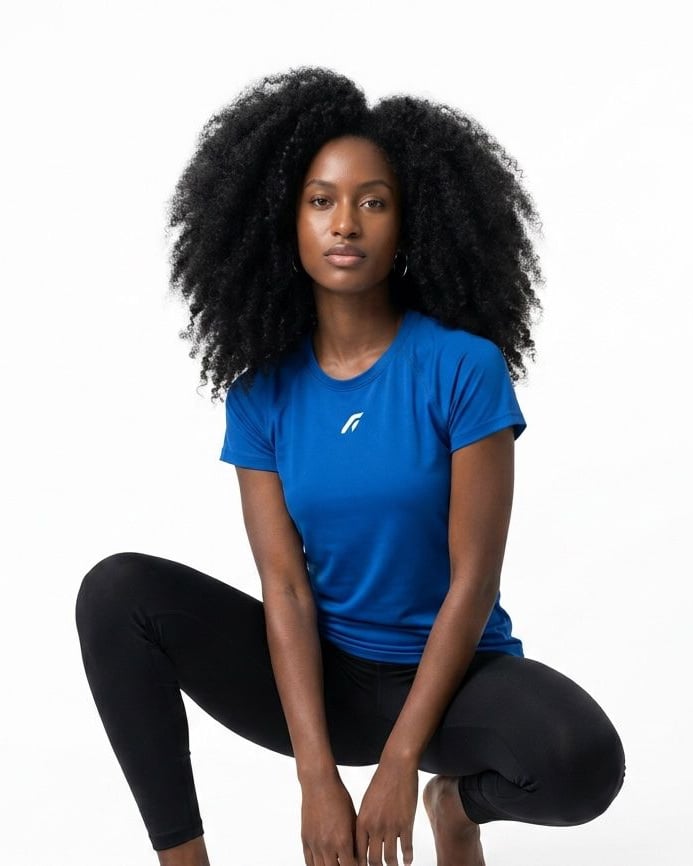 FYYTR Contour Cap Tee in royal blue